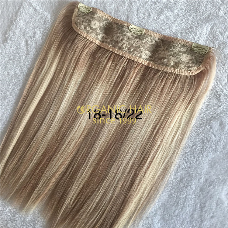 Human high quality full cuticle halo hair extensions X184